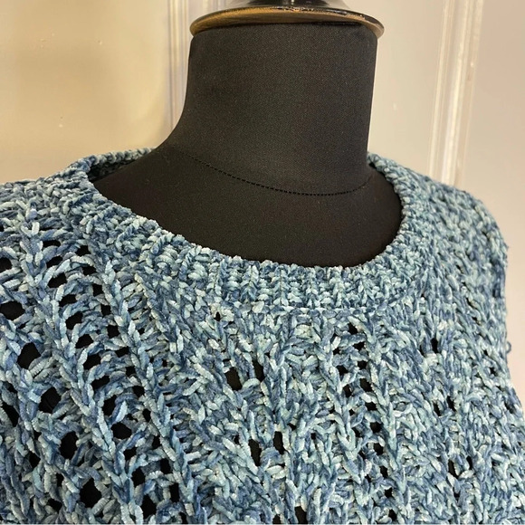 Soft Surroundings Windsor park chenille sweater Ocean blue colors size M - Picture 6 of 7